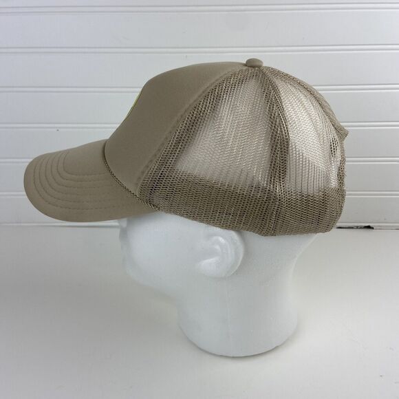 OTTO Melting Smiley Face FR Hat Mesh Snapback Foam Trucker Rope Cap Beige Yellow - Picture 2 of 9